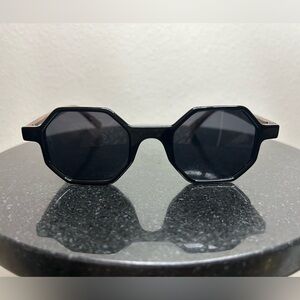 Men's Woodies Walnut Wood Hexagon Sunglasses